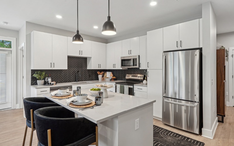 Well-lit kitchen with ample counter space